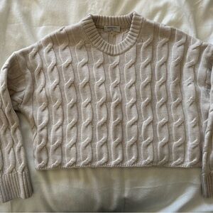 Aritzia Babaton Glory Merino Wool Cable Knit Crop Sweater